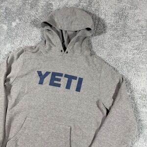 YETI‎ Gray Pullover Sweatshirt Graphic Hoodie Blue Size Small